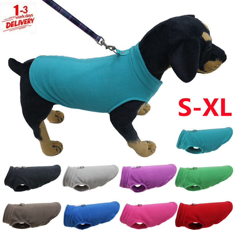 Pet Dog Warm Coat Fleece Jacket Jumper Sweater Winter Clothes Puppy Vest Outfit