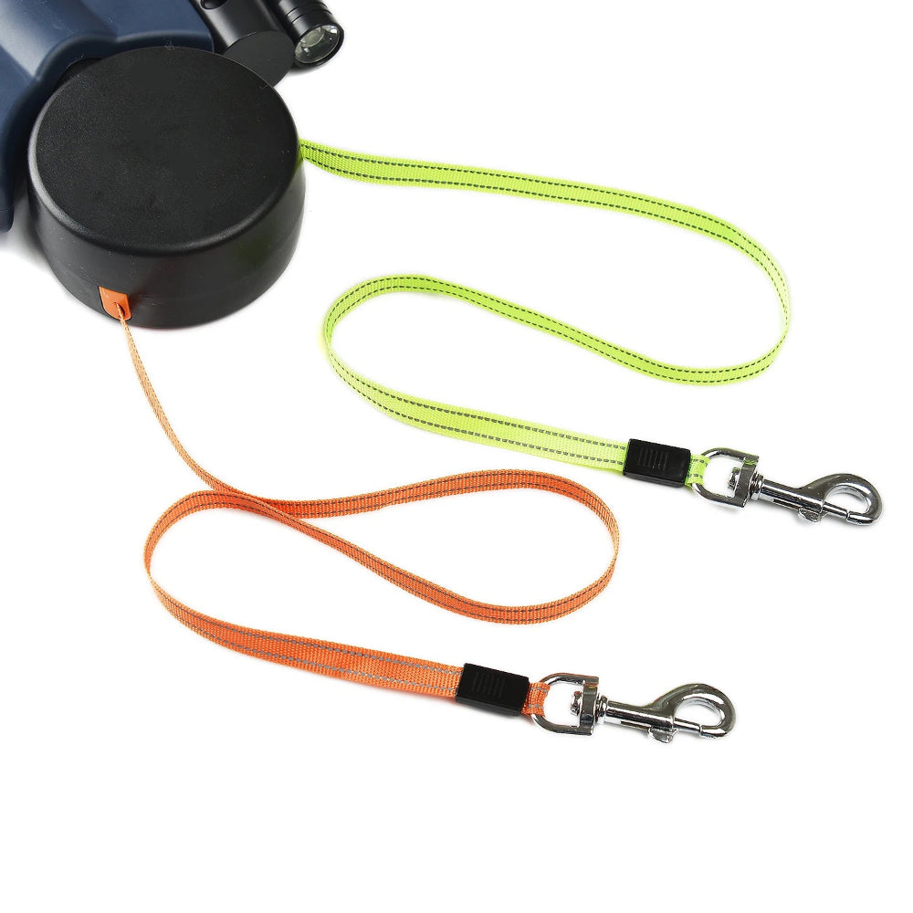 3M Retractable Dual Dog Leash with Lights