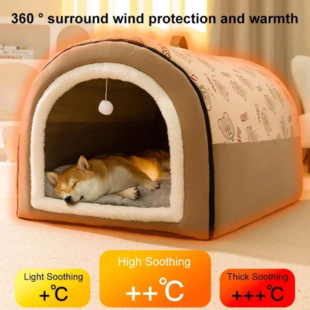 Winter Dog Kennel with Washable Mat