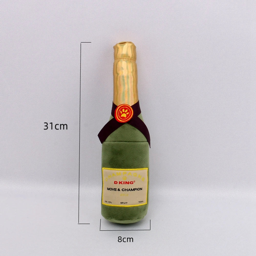 Champagne Wine Bottle Dog Toy