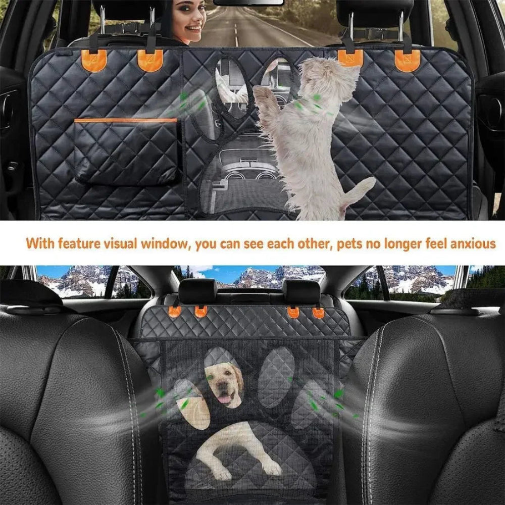 Waterproof Dog Car Hammock with Mesh & Zipper