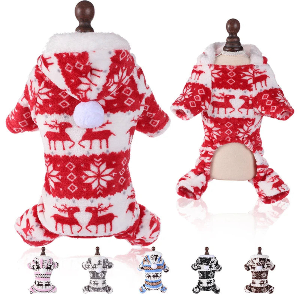 Winter Dog Christmas Jumpsuit Pajamas