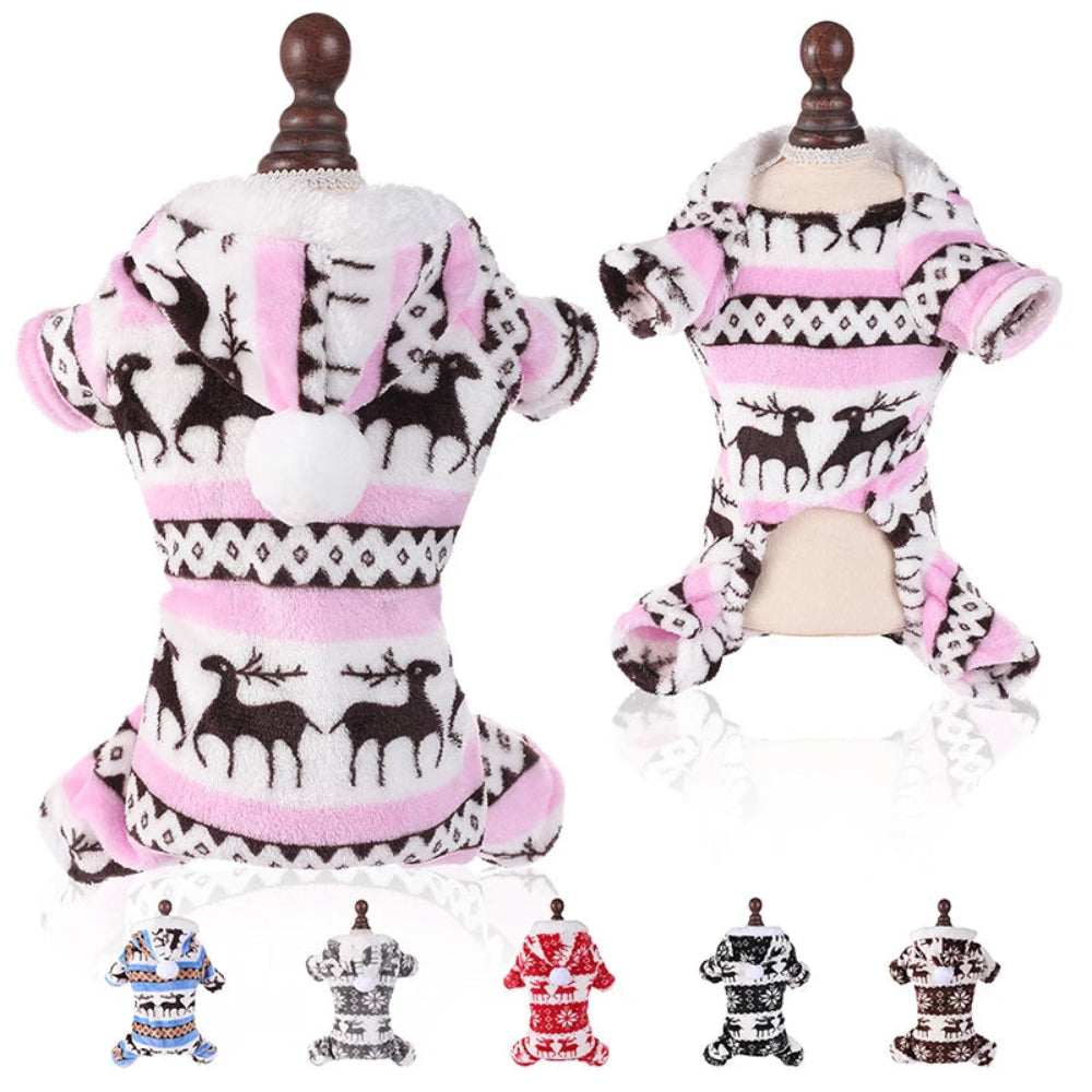 Winter Dog Christmas Jumpsuit Pajamas