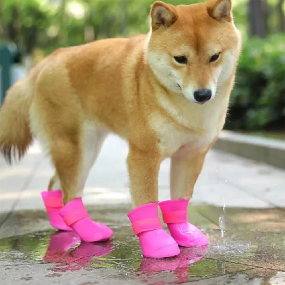 4Pcs Non-Slip Silicone Dog Boots