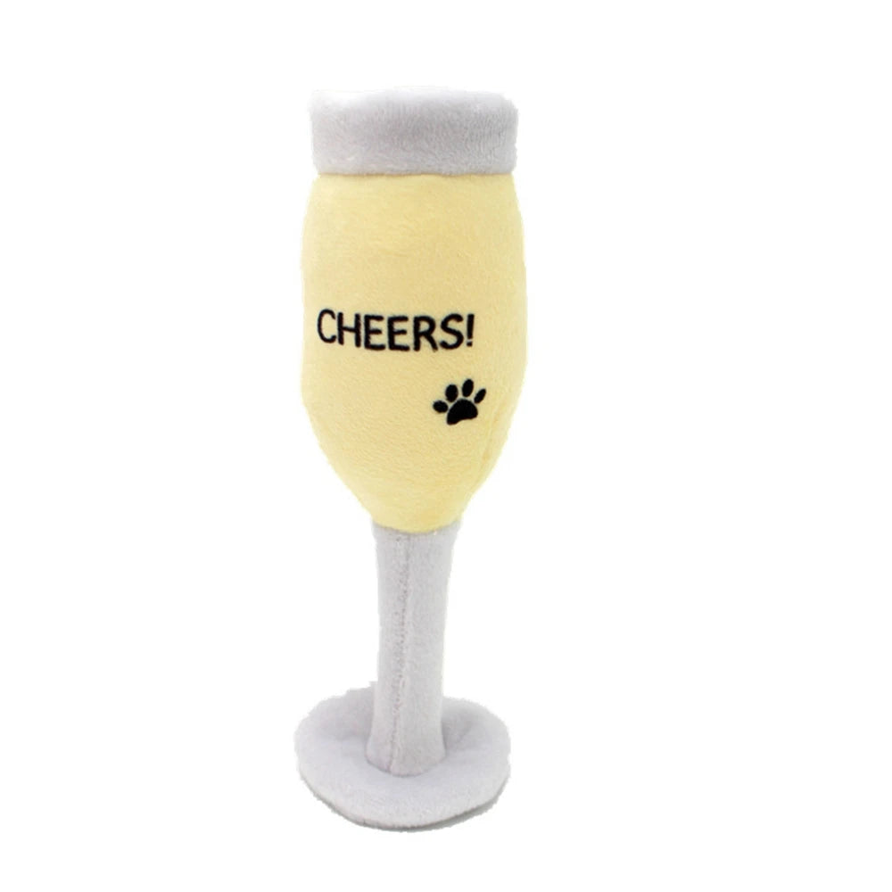 Champagne Wine Bottle Dog Toy