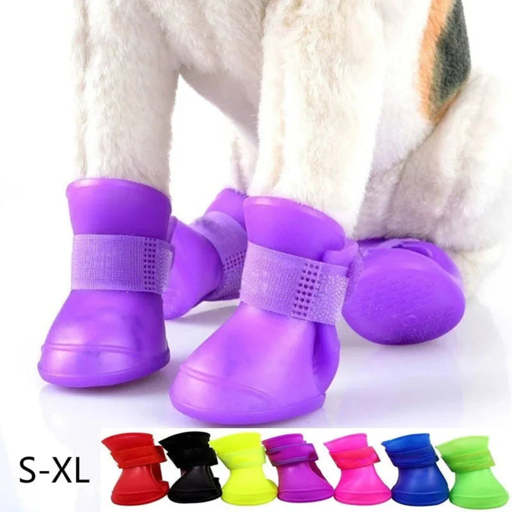 4Pcs Non-Slip Silicone Dog Boots