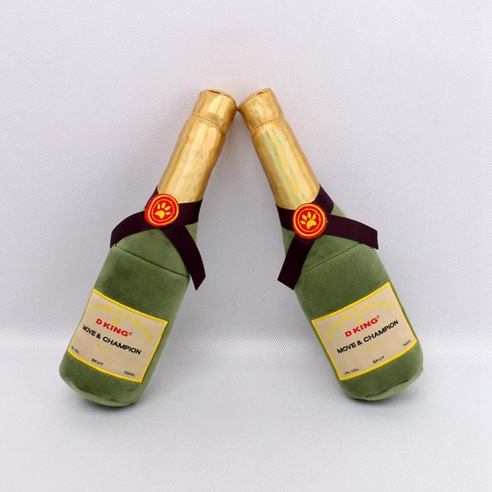 Champagne Wine Bottle Dog Toy