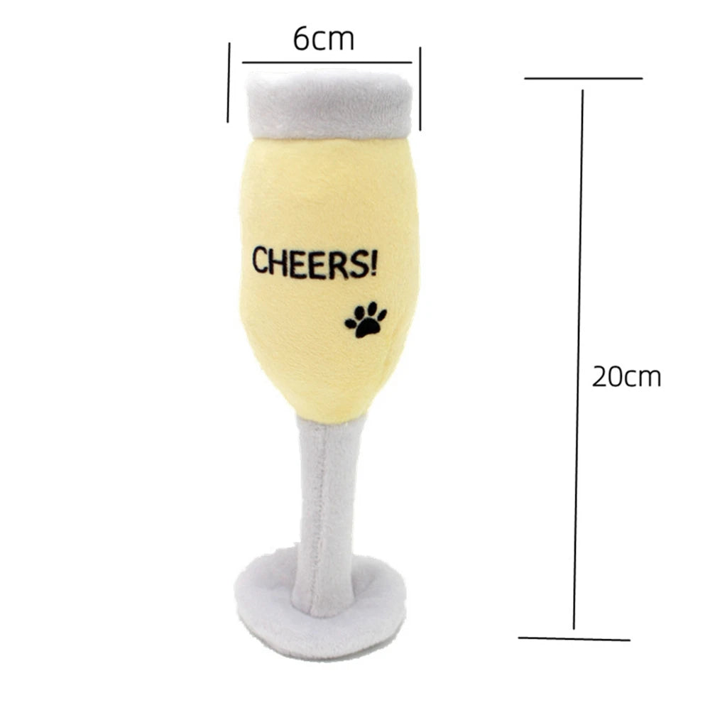 Champagne Wine Bottle Dog Toy