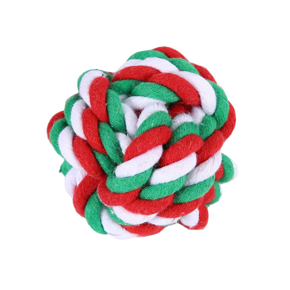 Christmas Cotton Rope Dog Toy Set