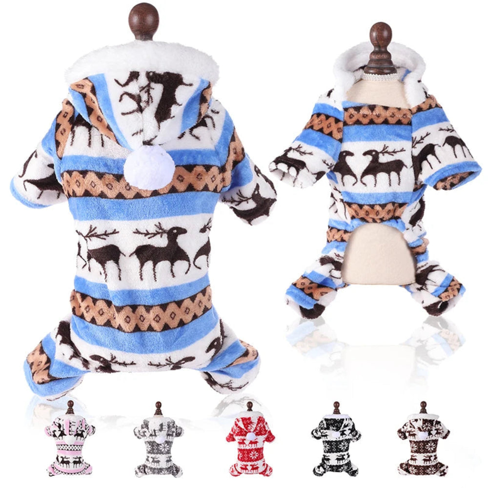 Winter Dog Christmas Jumpsuit Pajamas