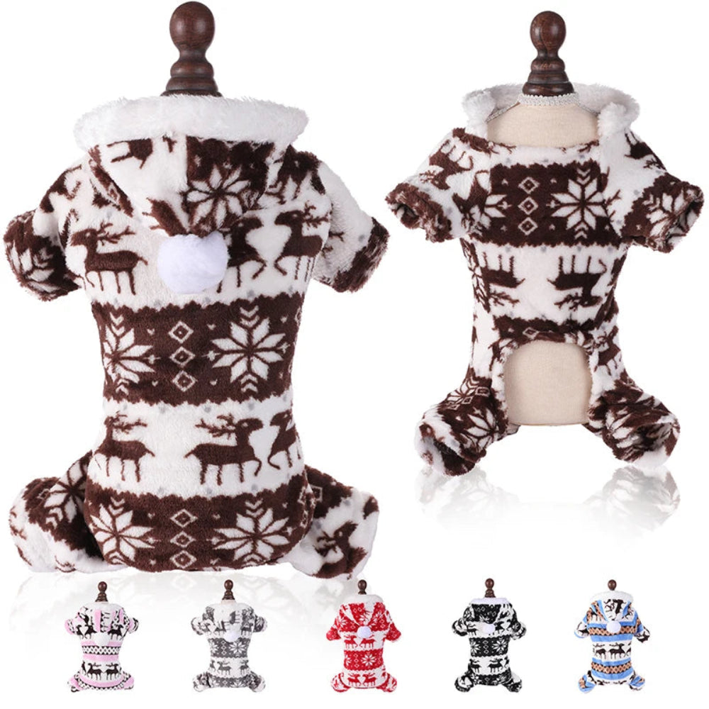 Winter Dog Christmas Jumpsuit Pajamas