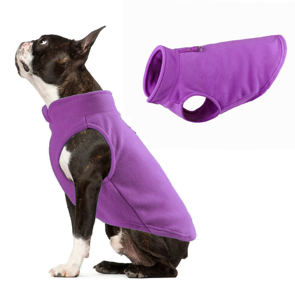 Pet Dog Warm Coat Fleece Jacket Jumper Sweater Winter Clothes Puppy Vest Outfit